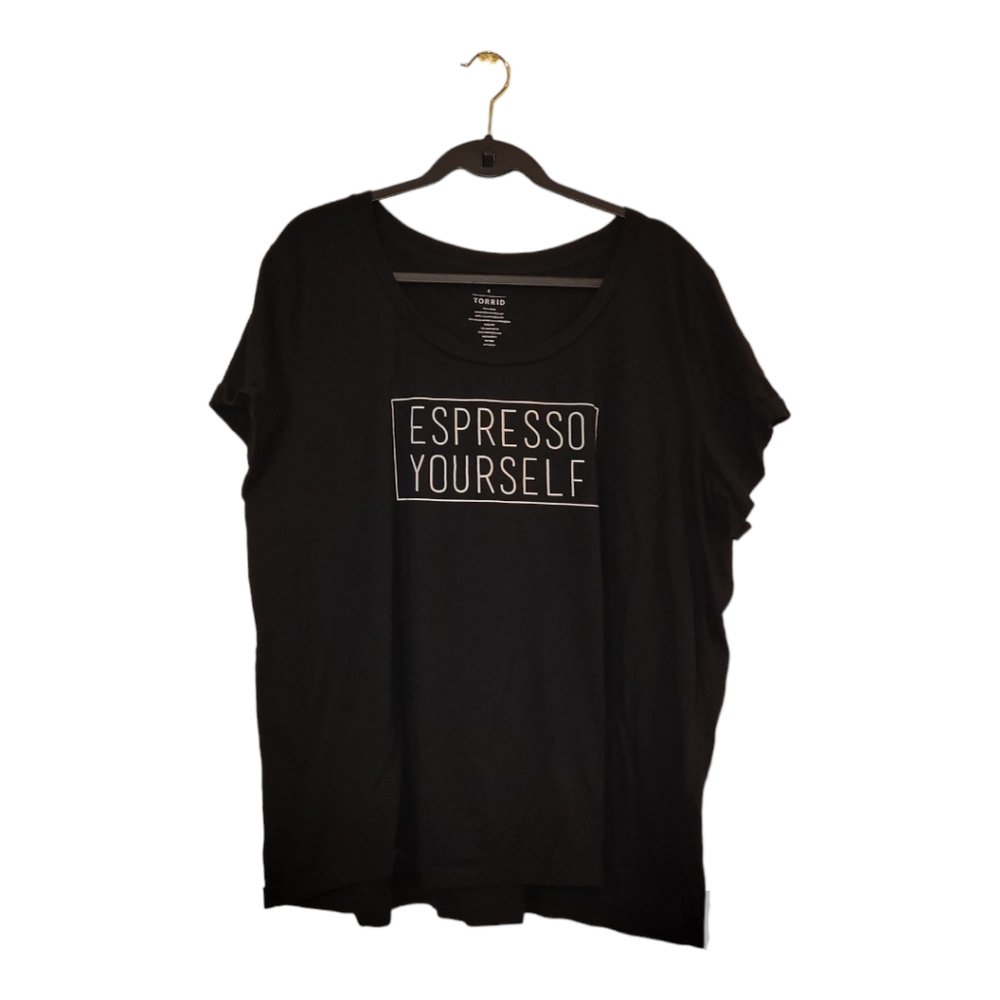 Torrid Black & White Espresso Yourself T-Shirt -Size 4 - 26/28 - Pre-owned